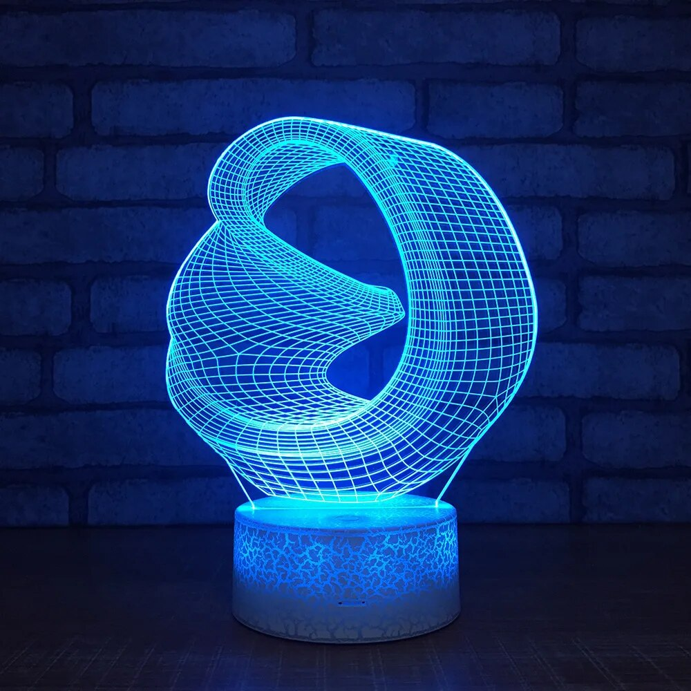 3D Mobius Strip Optical Illusion Lamp