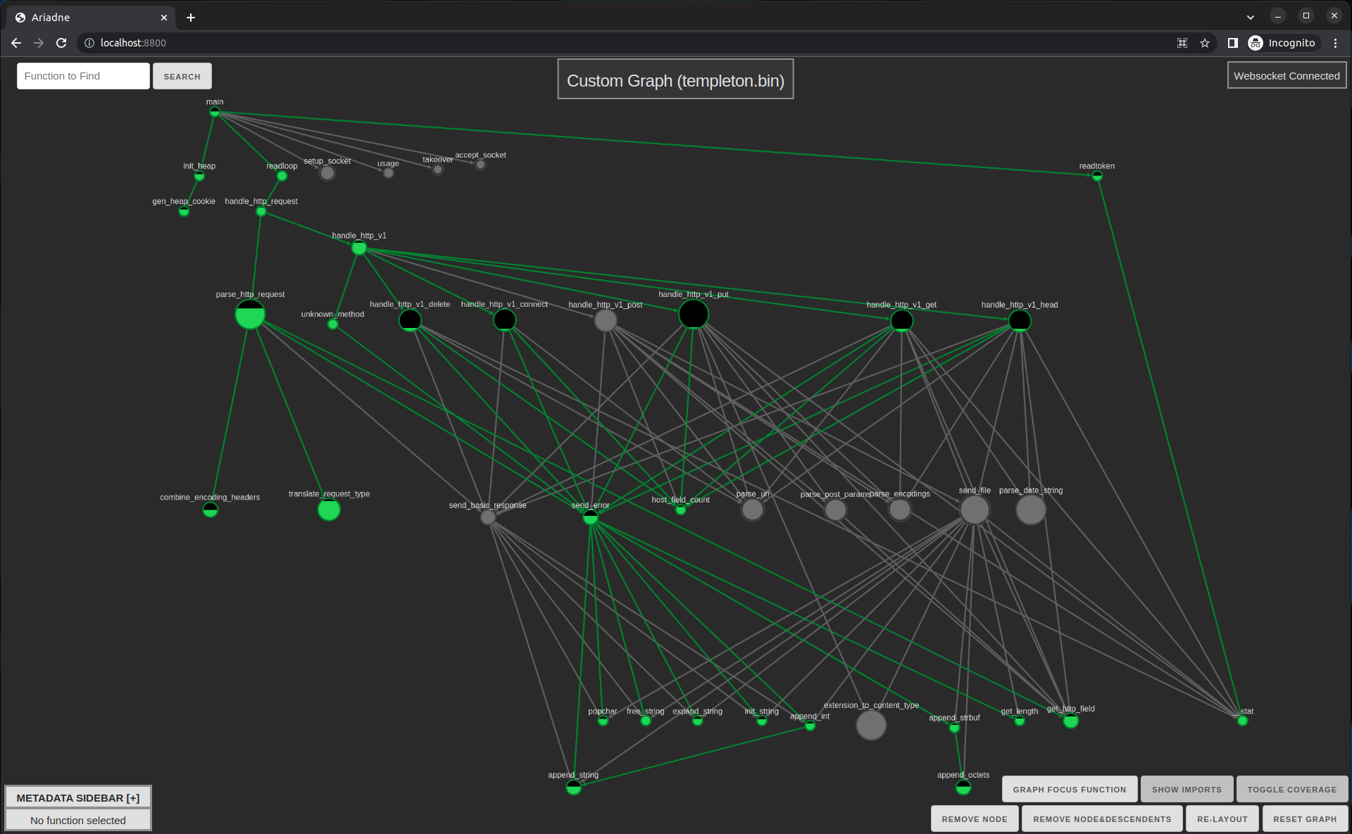Smaller and more actionable fuzz coverage graph shown in Ariadne