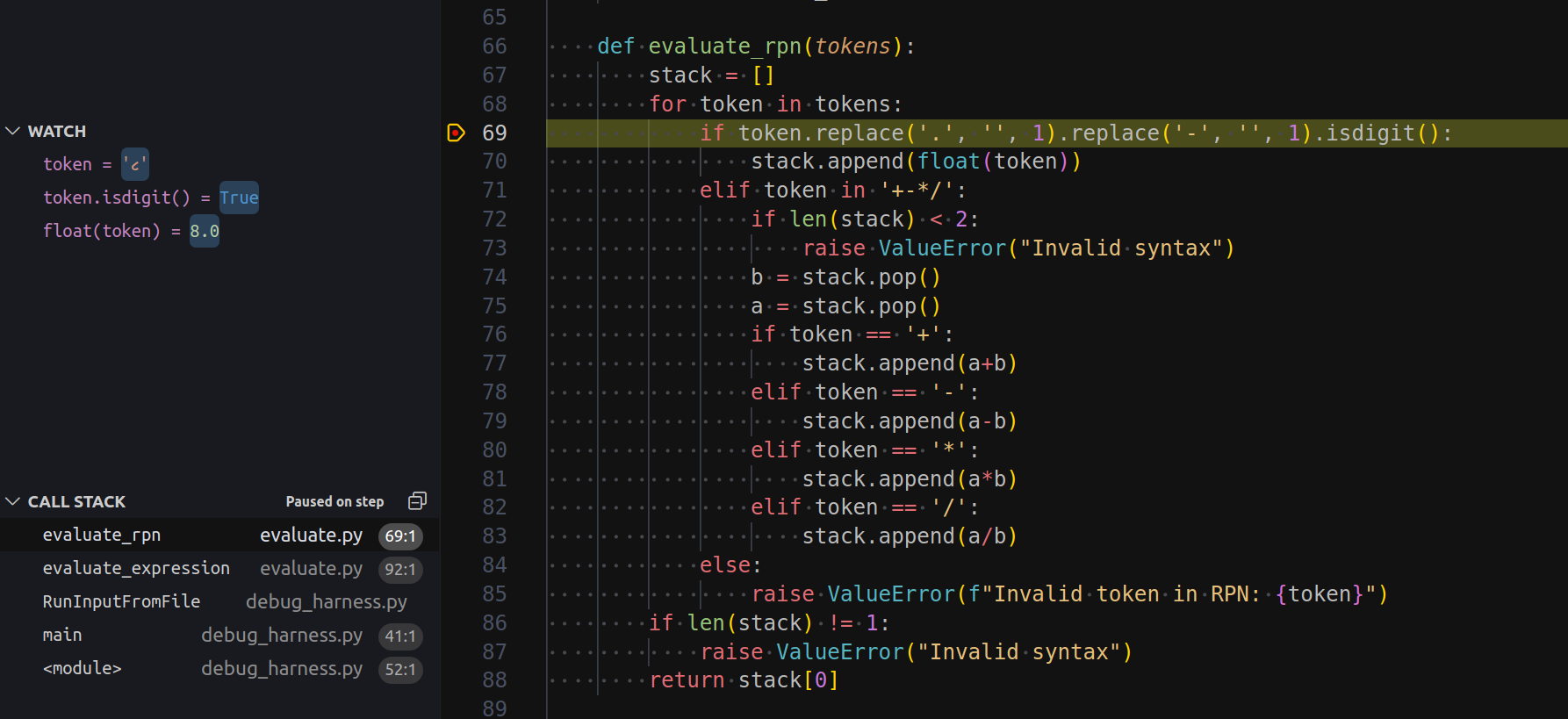 Screenshot of VSCode debugging Python code and highlighting this weirdness