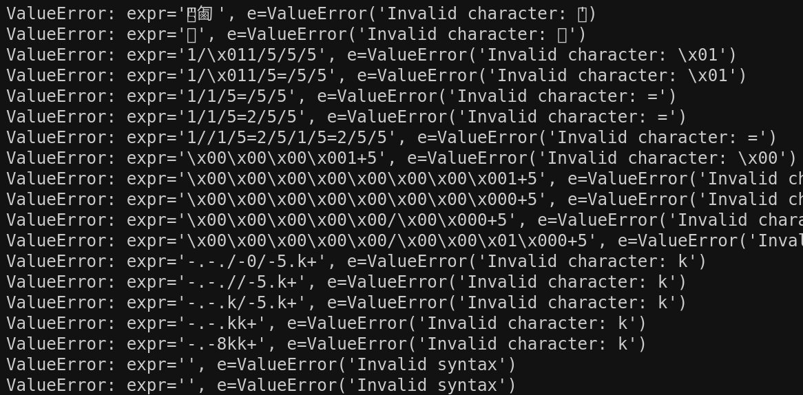 Printing out fuzz inputs that are causing ValueErrors in the original harness